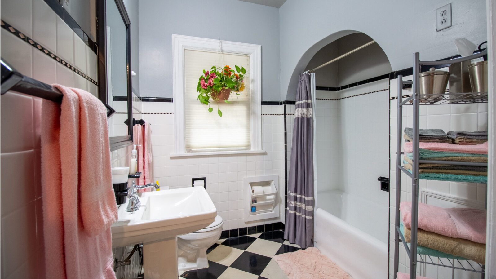 Clean, stylish bathroom at Vintage Charm OKC