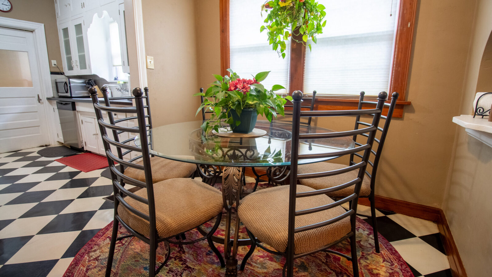 Dining room at Vintage Charm OKC set for guests near downtown Oklahoma City